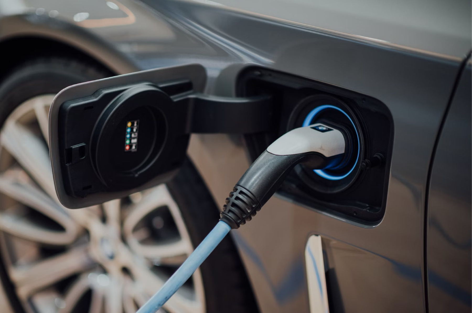 Close up of a vehicle charging