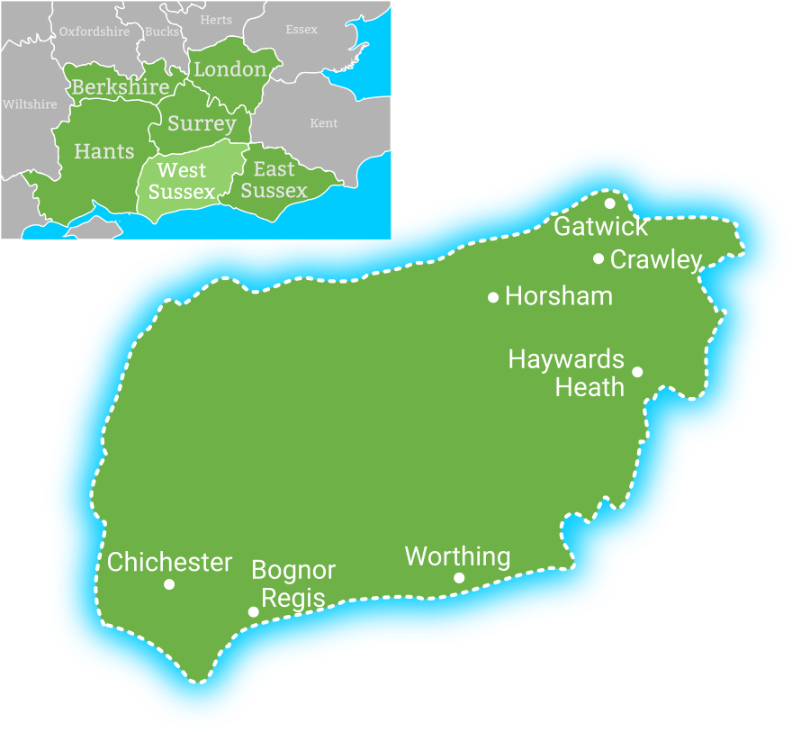 Power2EV West Sussex Coverage Map